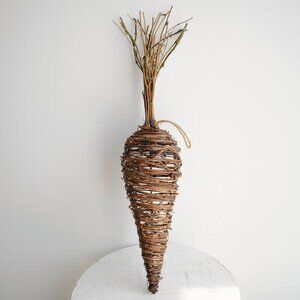 Large 19" Grapevine Twig Carrot Spring Easter Rustic Country Farmhouse Decor